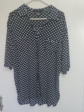 Relaxed Navy Floral Button-Down Shirt - XL